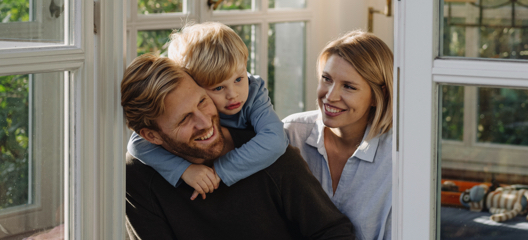 Young boy with parents